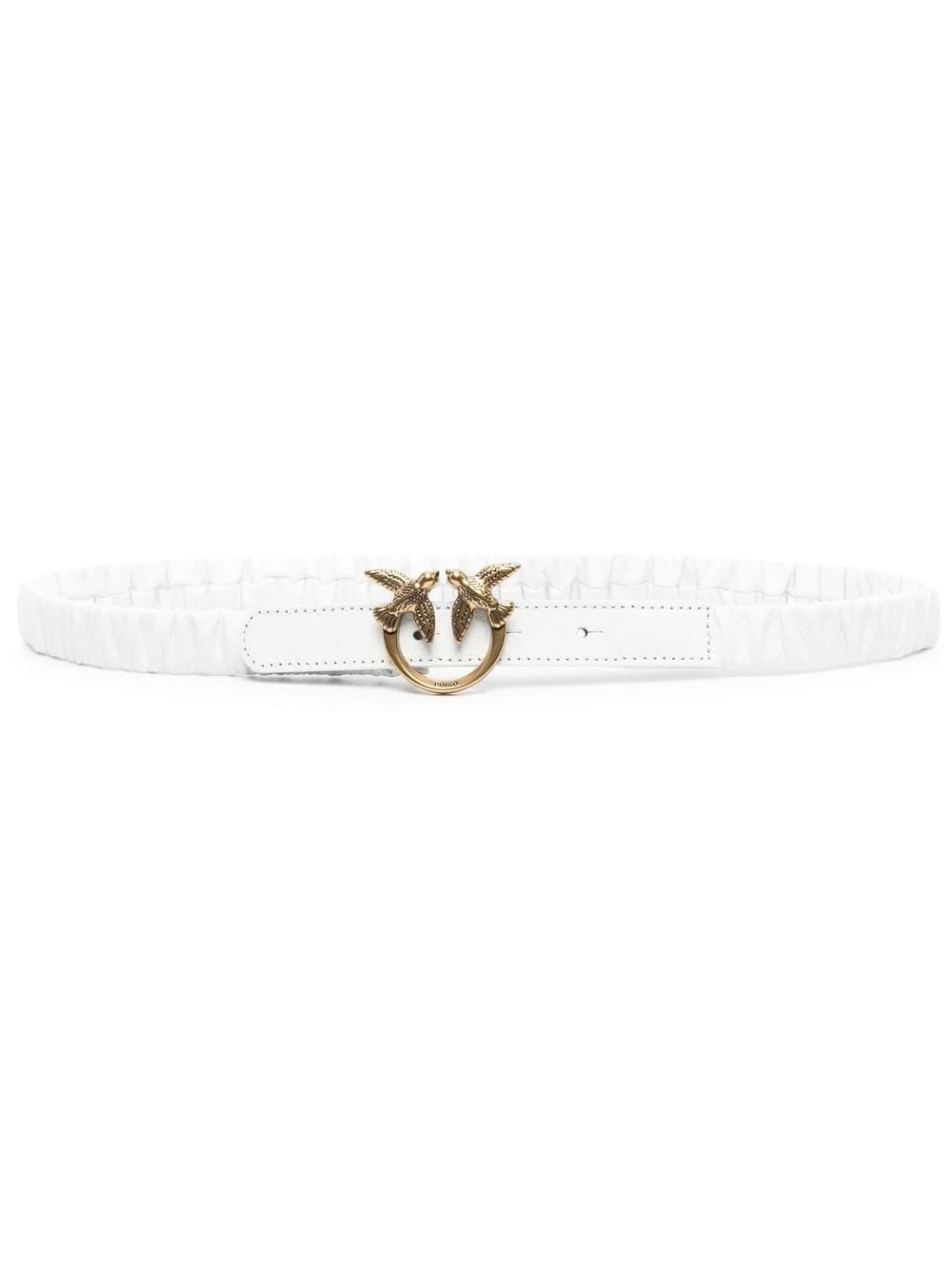 logo-plaque sheepskin belt - 1