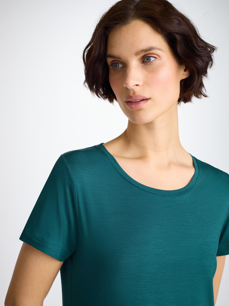Derek Rose Women's T-Shirt Lara Micro Modal Stretch Jungle Green outlook