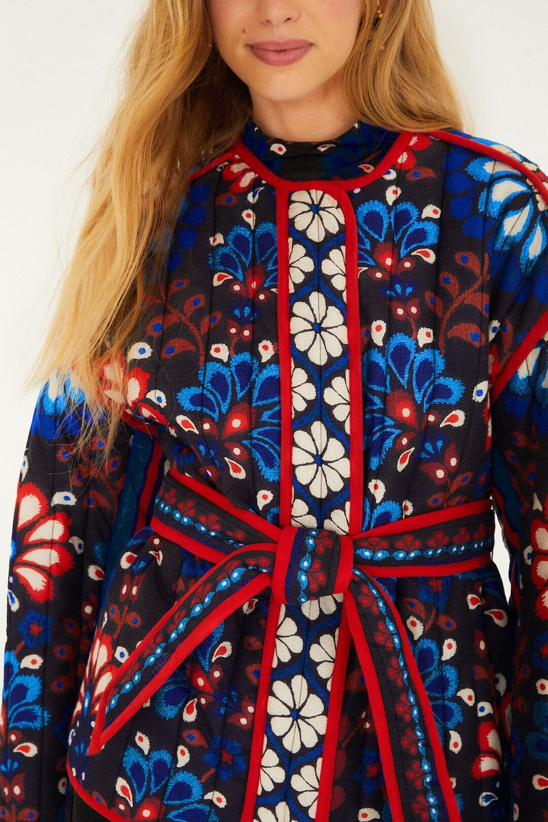 FARM RIO Black Latina Scarf Belted Crop Jacket outlook