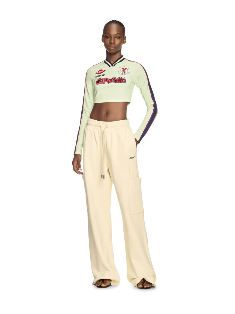 Off-White Lime/red Long-sleeved Soccer T-shirt outlook