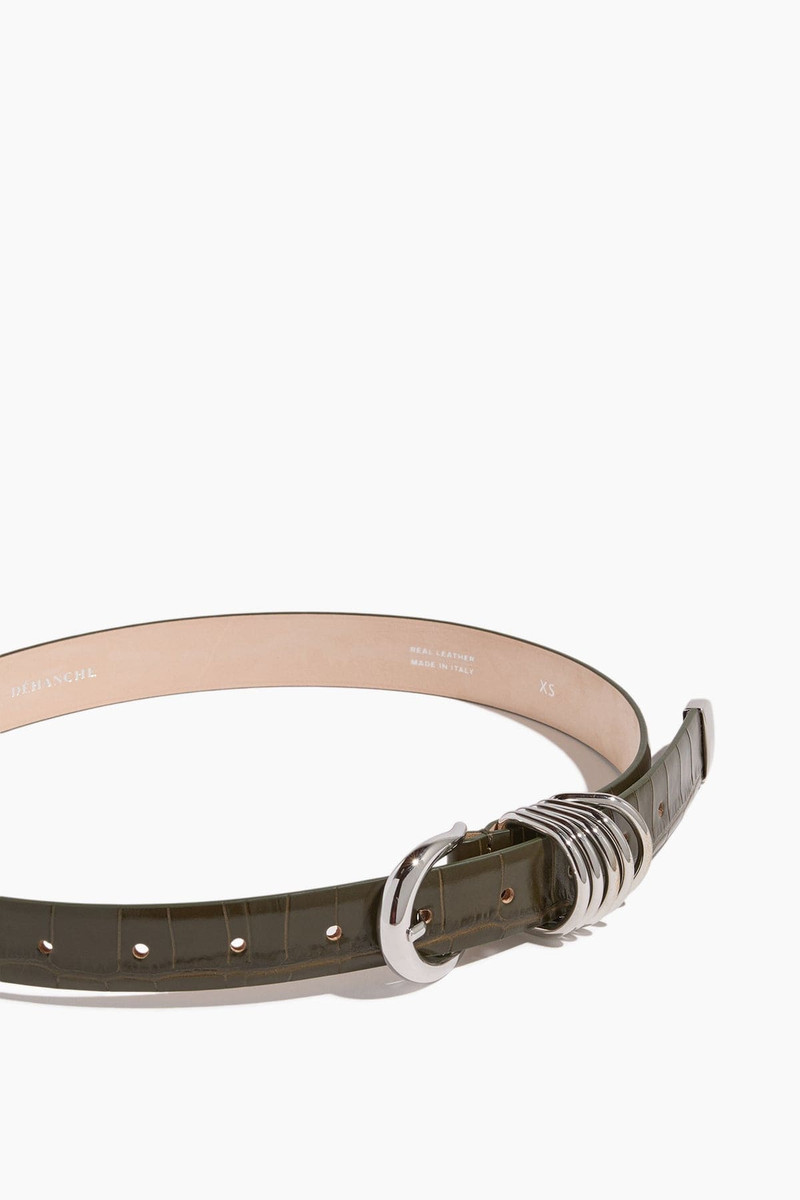 DÉHANCHE Hollyhock Belt in Khaki Green/Silver outlook