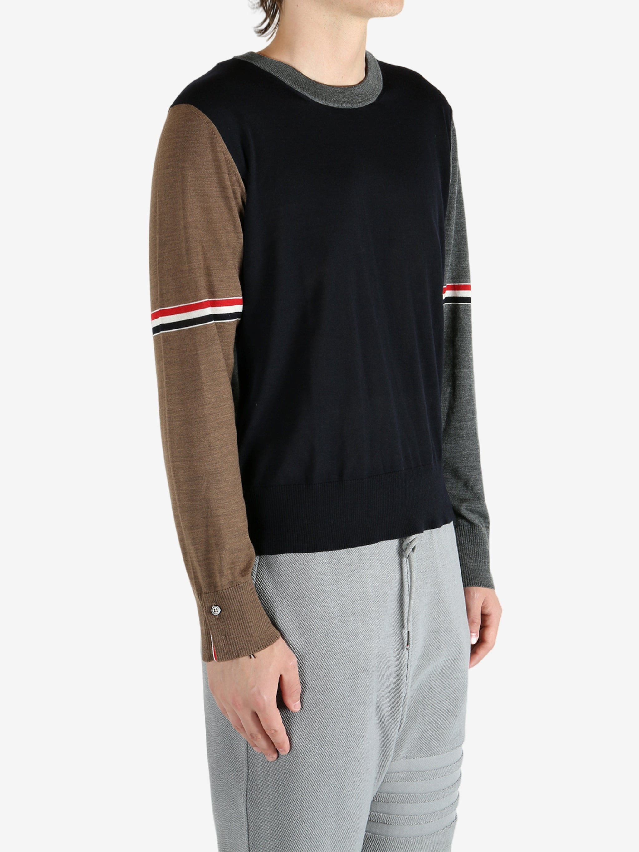 THOM BROWNE - Men Fun Mix Jersey Stitch Relaxed Fit Crew Neck Knitwear - 2