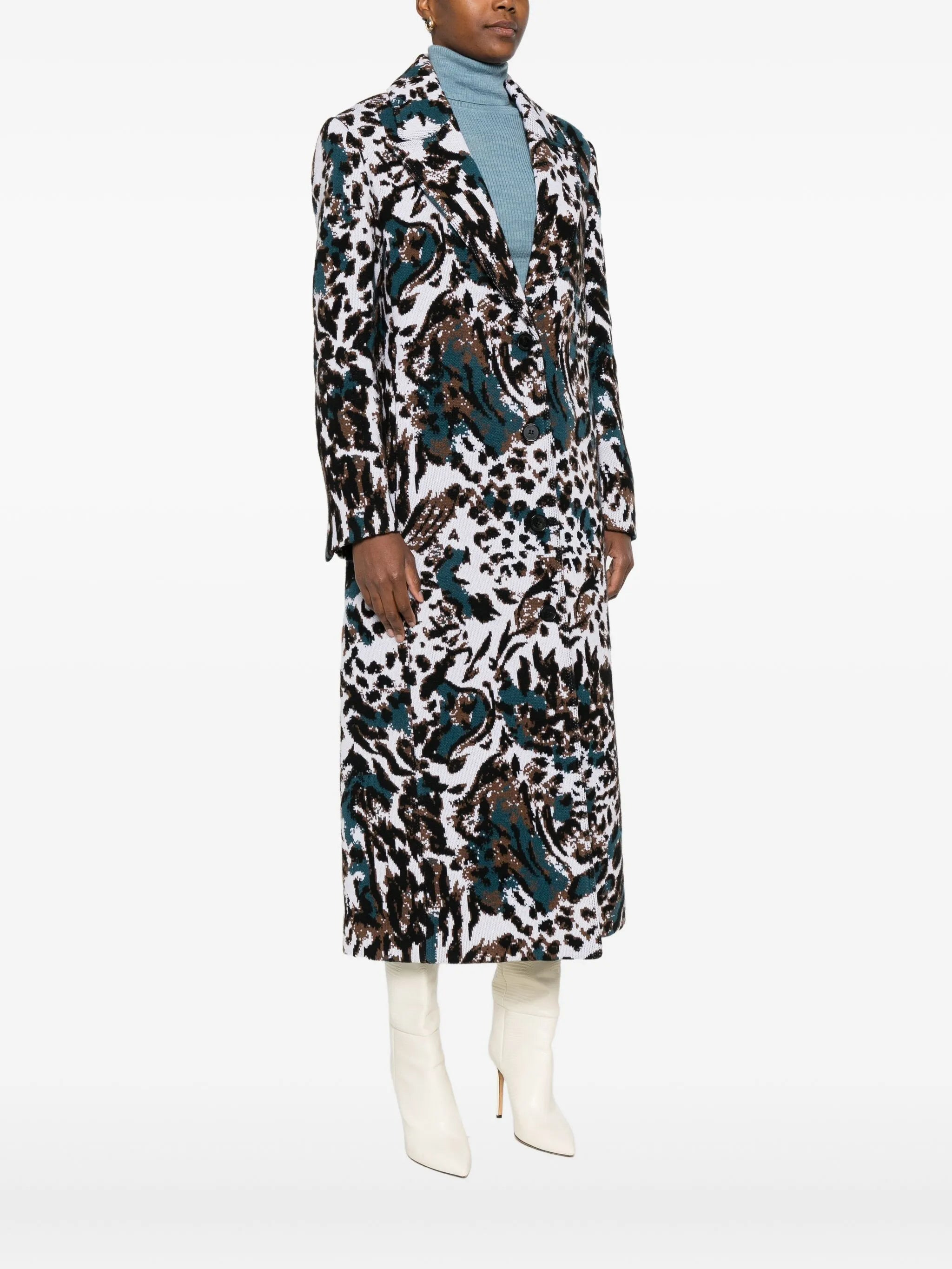 Missoni Animalier-pattern Button Coat - 5