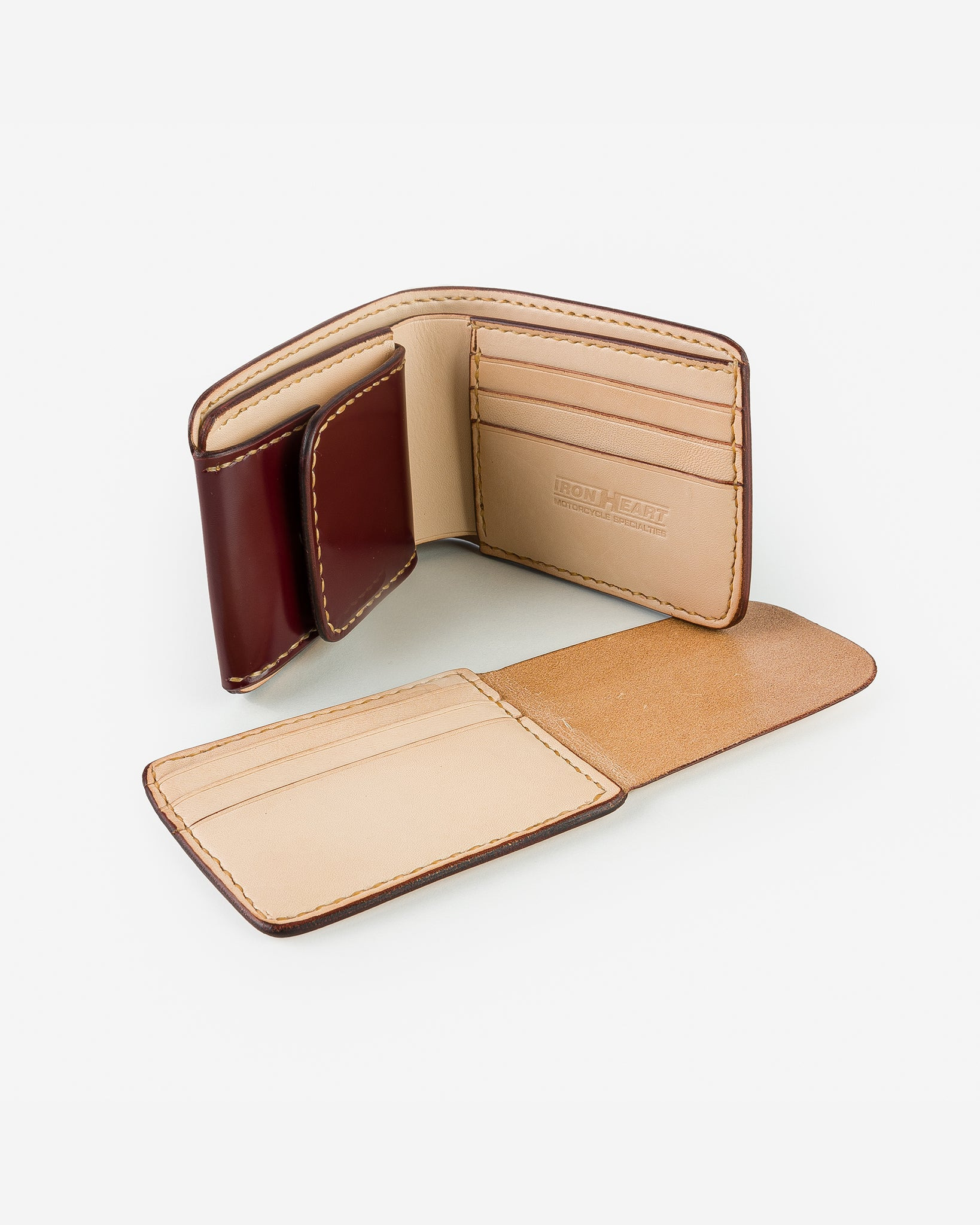 IHG-01-OXB Small Shell Cordovan Wallet - Oxblood - 3