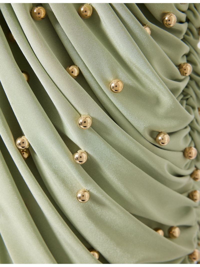 Sage Embellished Stretch-Jersey Mini Dress 6
