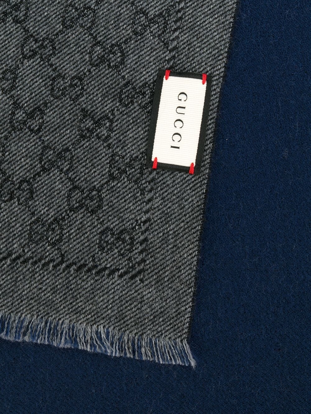 Double jacquard GG wool scarf - 3