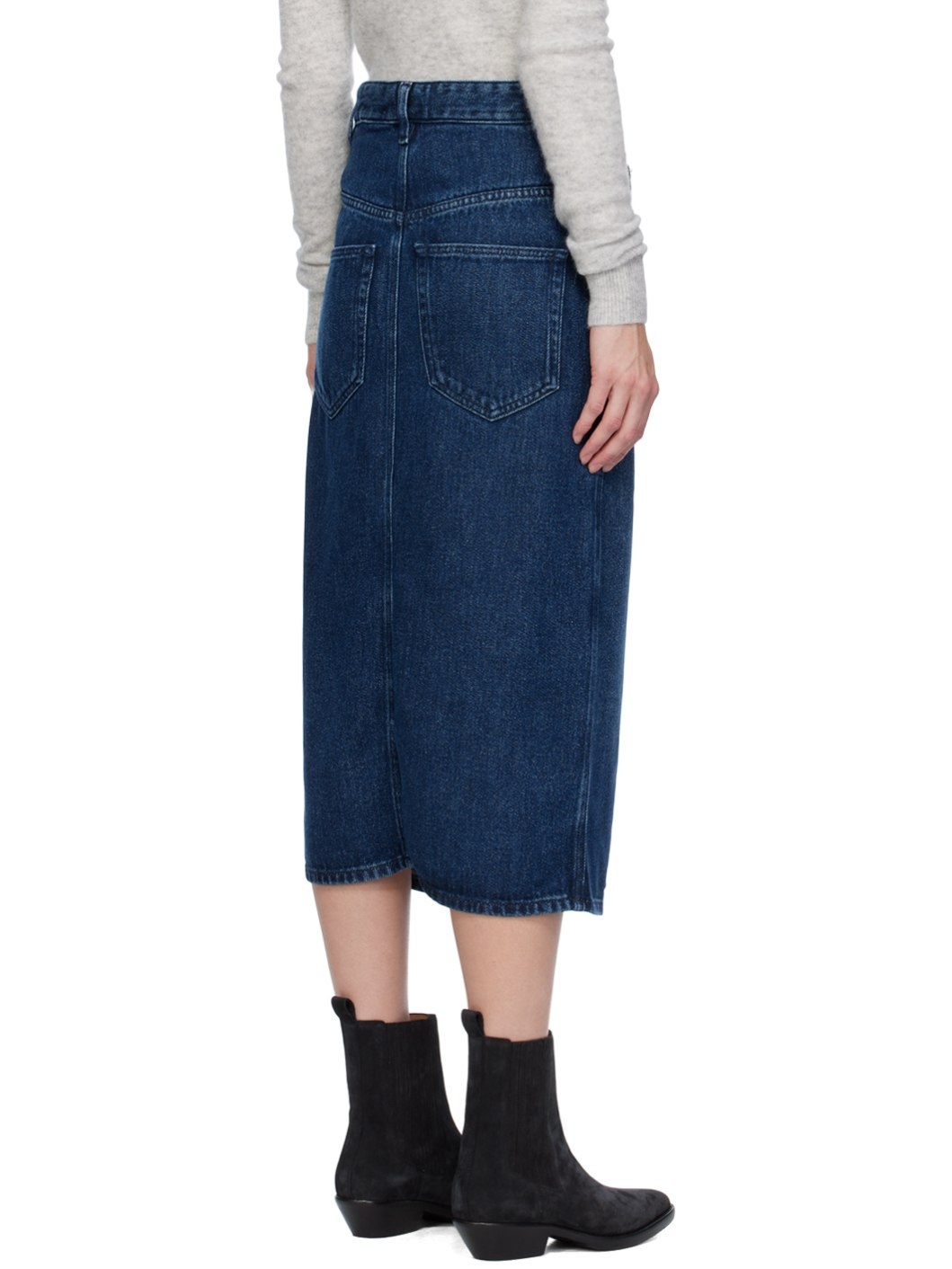 Blue Tilauria Denim Midi Skirt - 3