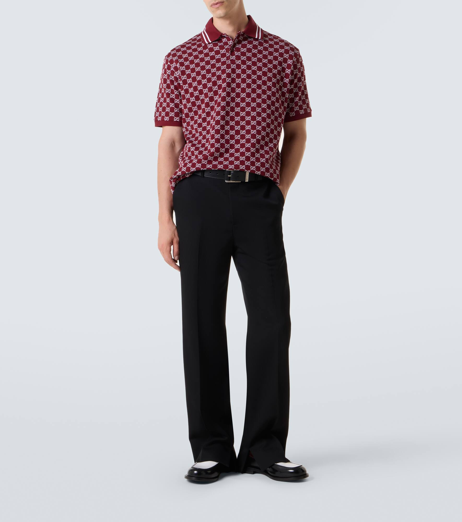 GG cotton piqué jacquard polo shirt - 2