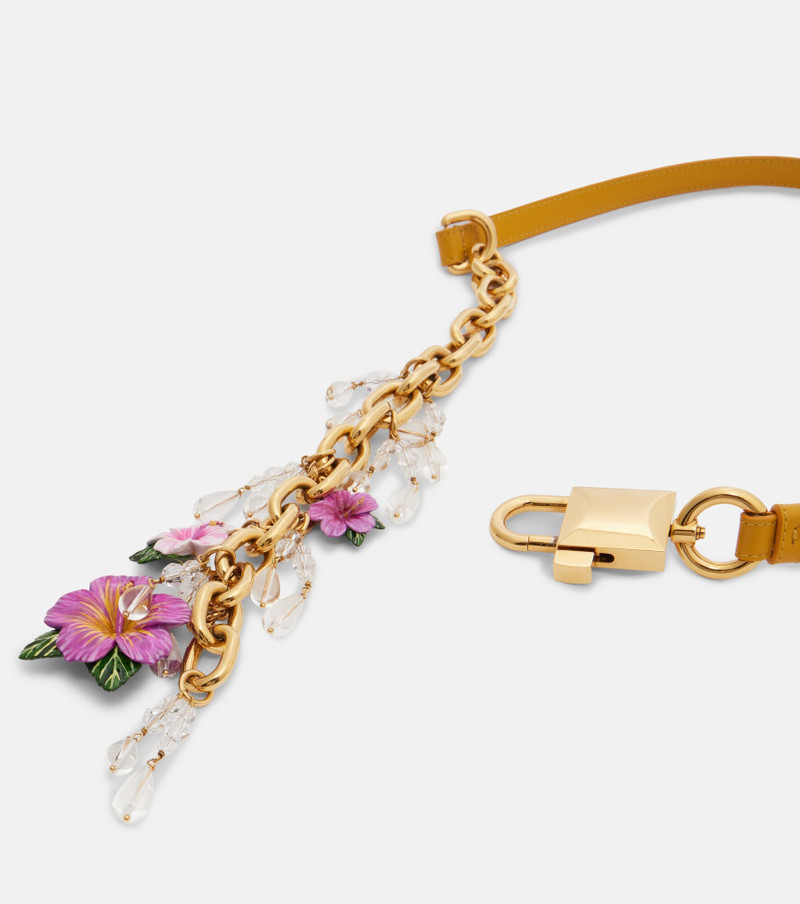 Embellished leather and chain belt 3