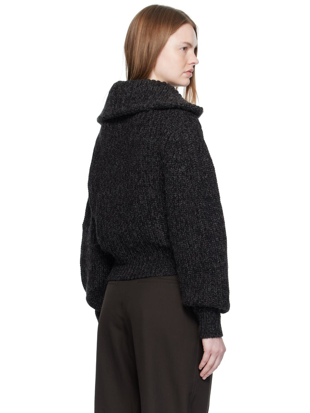 Gray Zipped Cardigan - 3