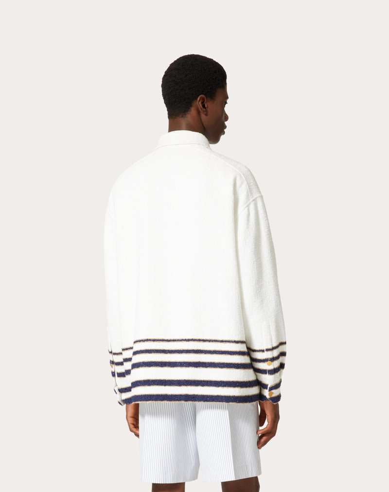 VISCOSE AND COTTON TWEED JACKET WITH VLOGO SIGNATURE PATCH 4