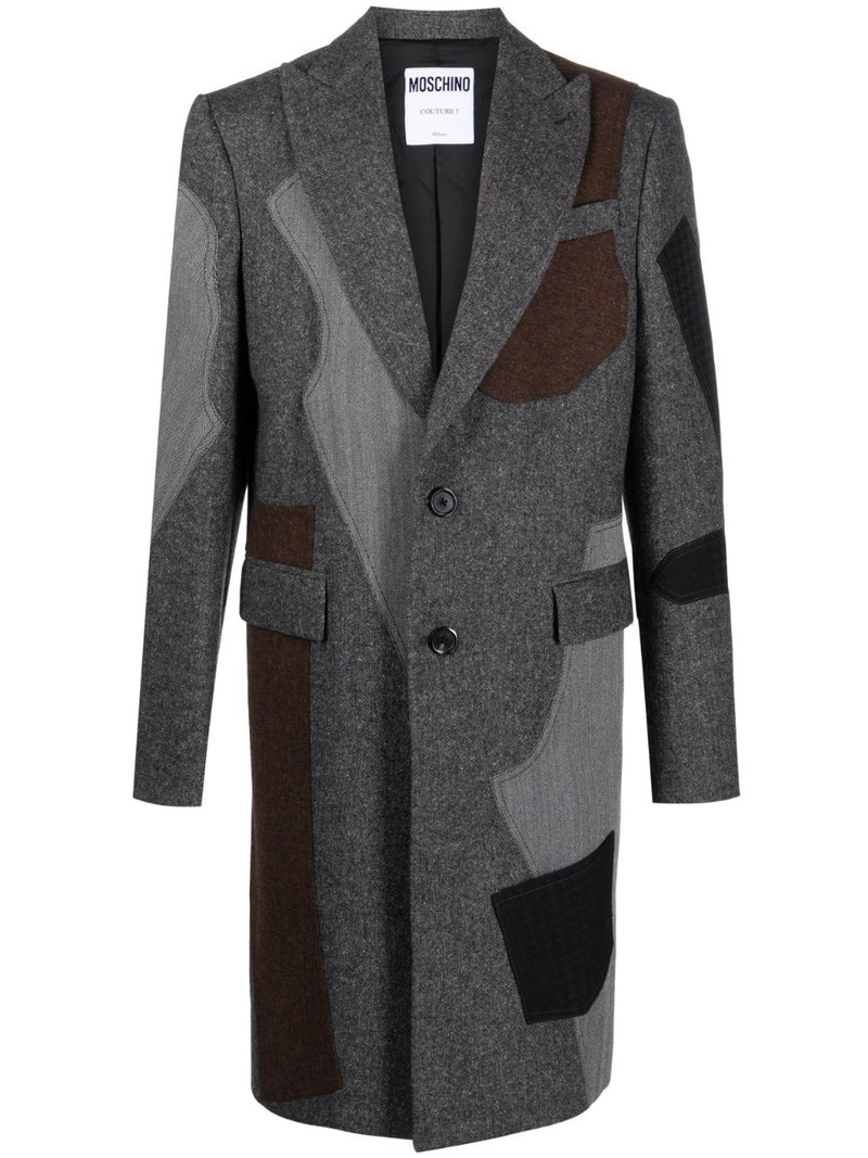 panelled single-breasted trench coat 1