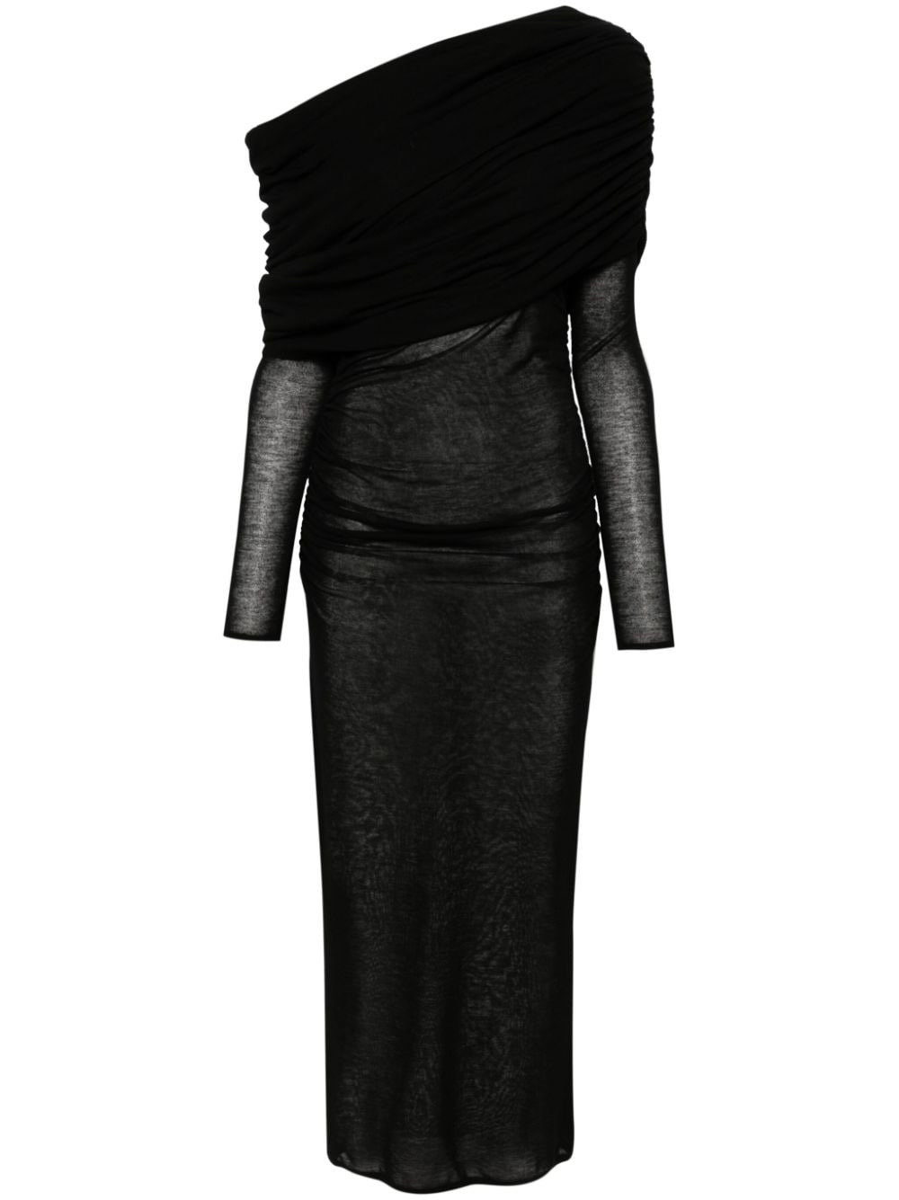 Saint Laurent Women Long One-Shoulder Dress - 1