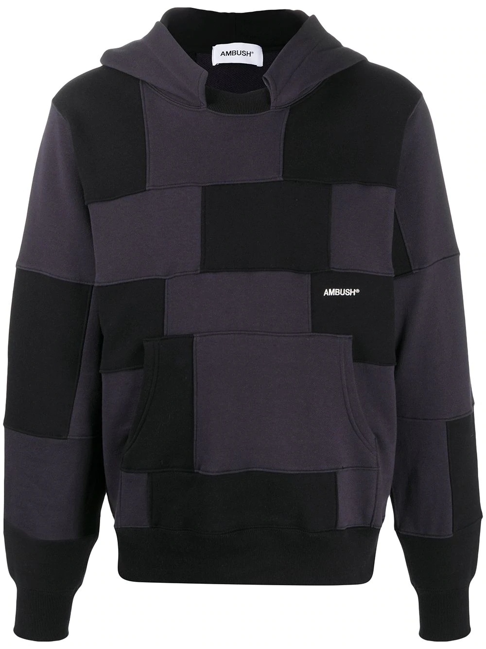 patchwork-effect hoodie - 1