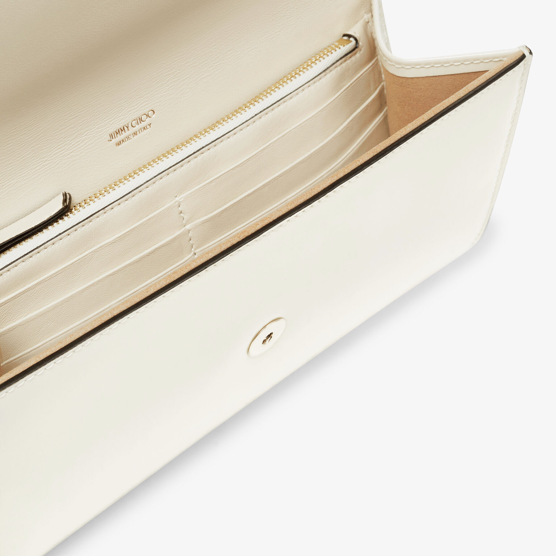 Emmie
Latte Patent Leather Clutch Bag - 5