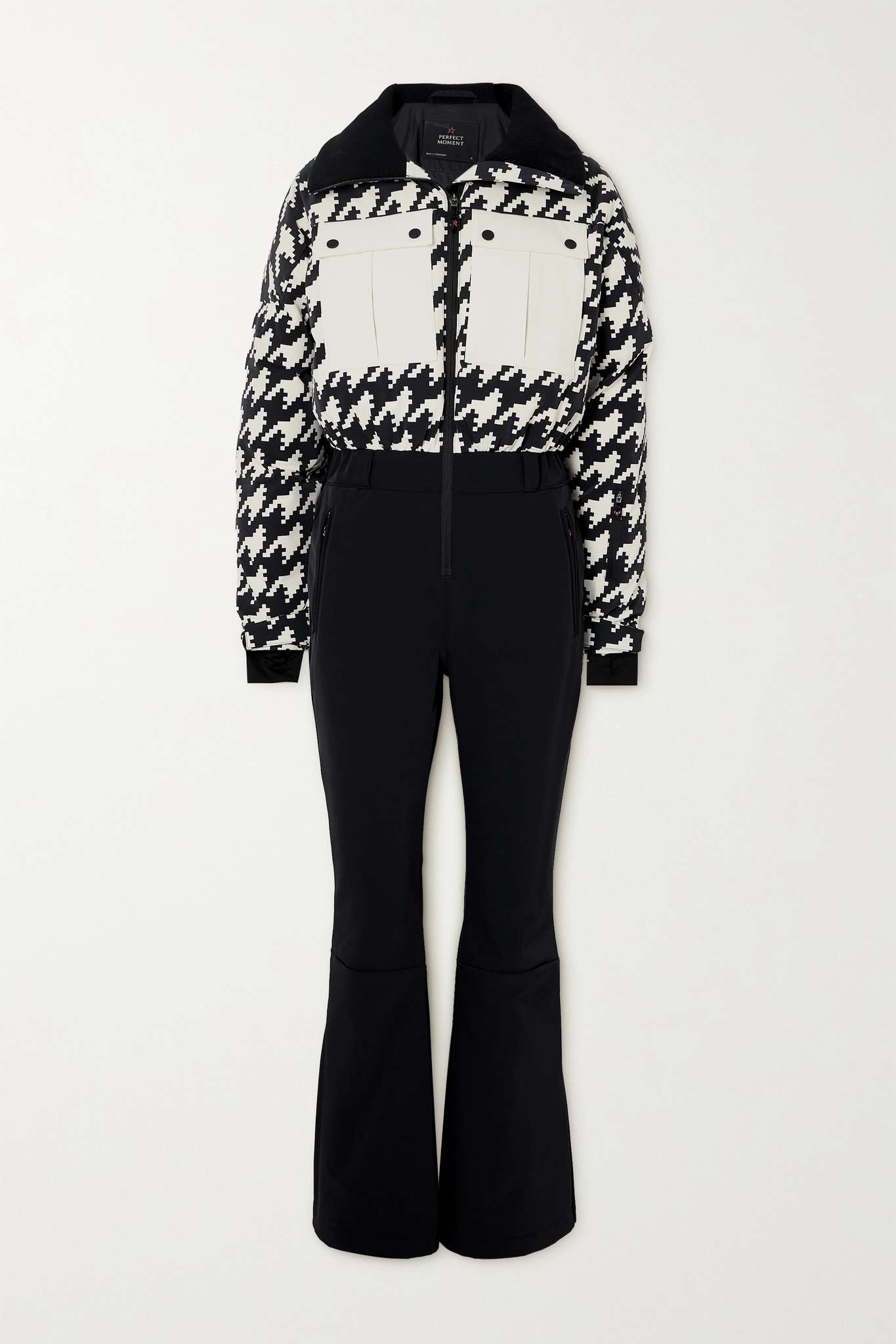 Helen houndstooth quilted down ski suit - 1
