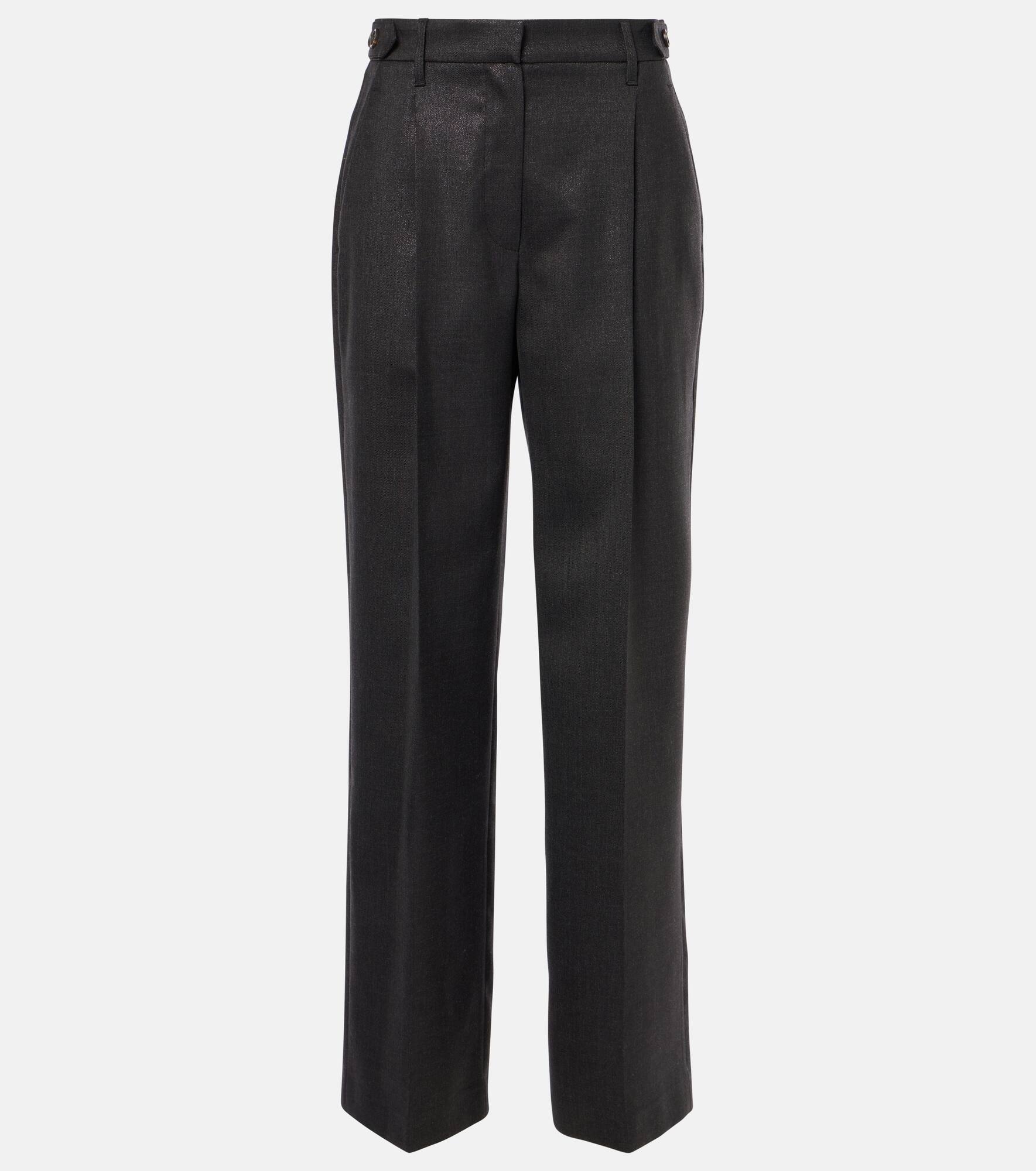 Wool-blend wide-leg pants - 1