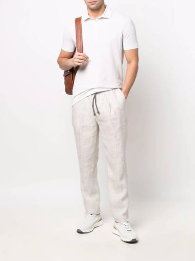 Brunello Cucinelli drawstring linen trousers outlook