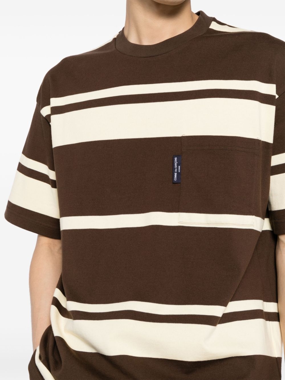 stripe cotton T-shirt - 5