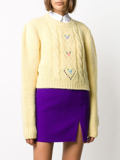 Alessandra Rich cable-knit alpaca wool jumper outlook