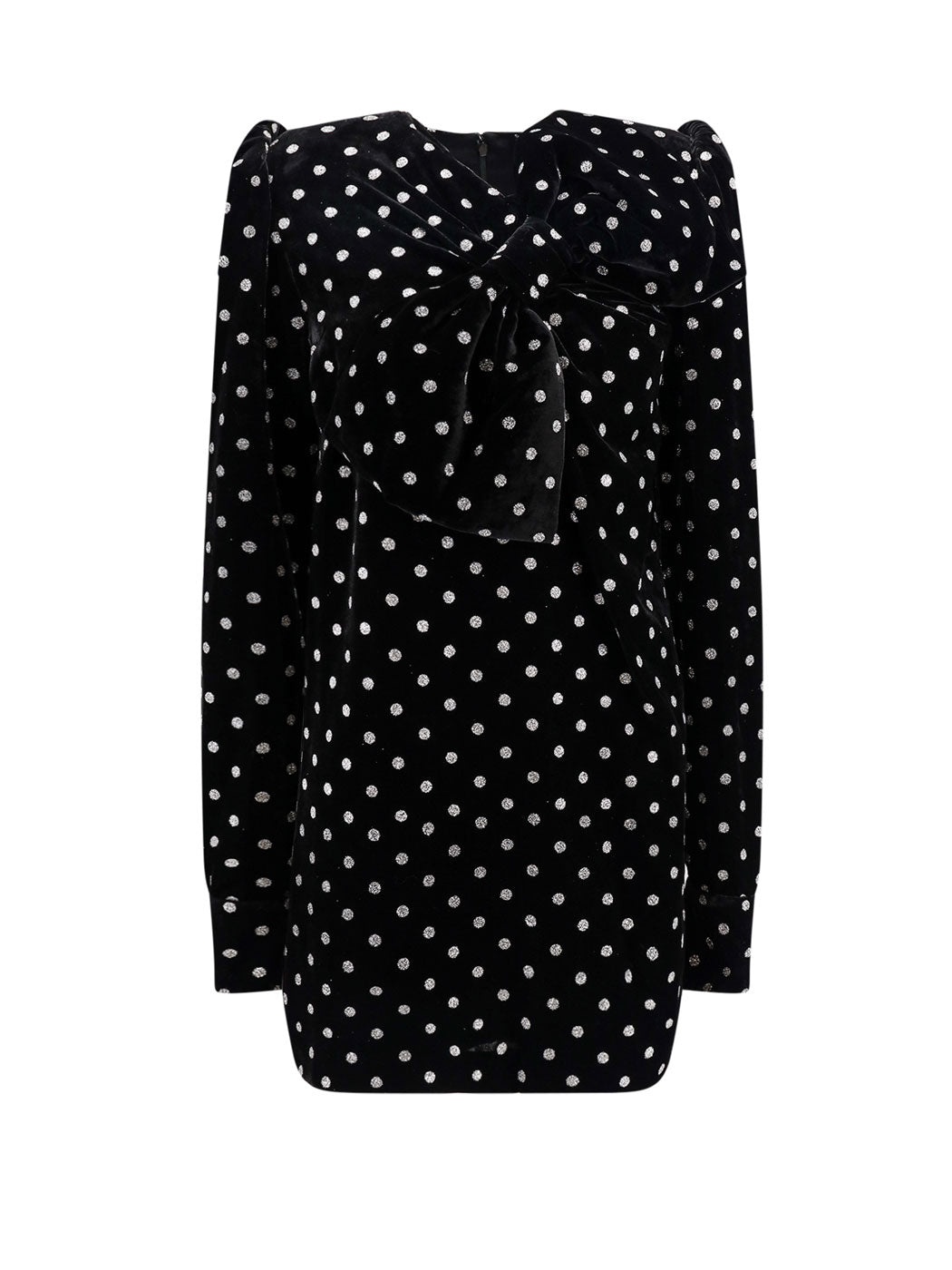 Velvet dress with lurex polka-dots motif - 1