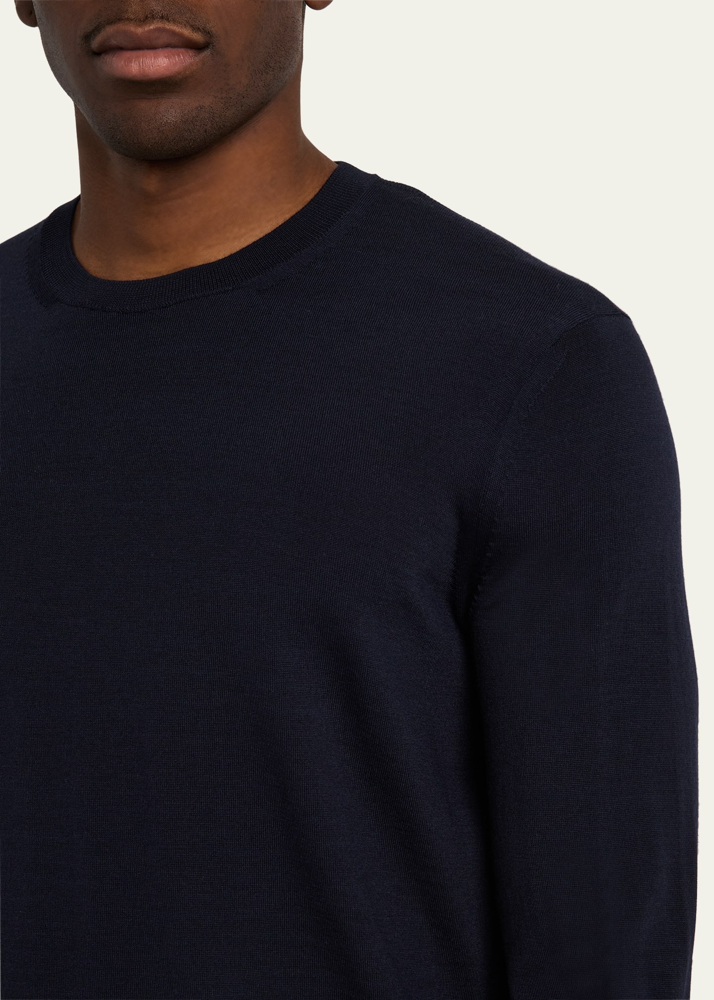 Men's Fine Gauge Wool Crewneck Sweater - 5