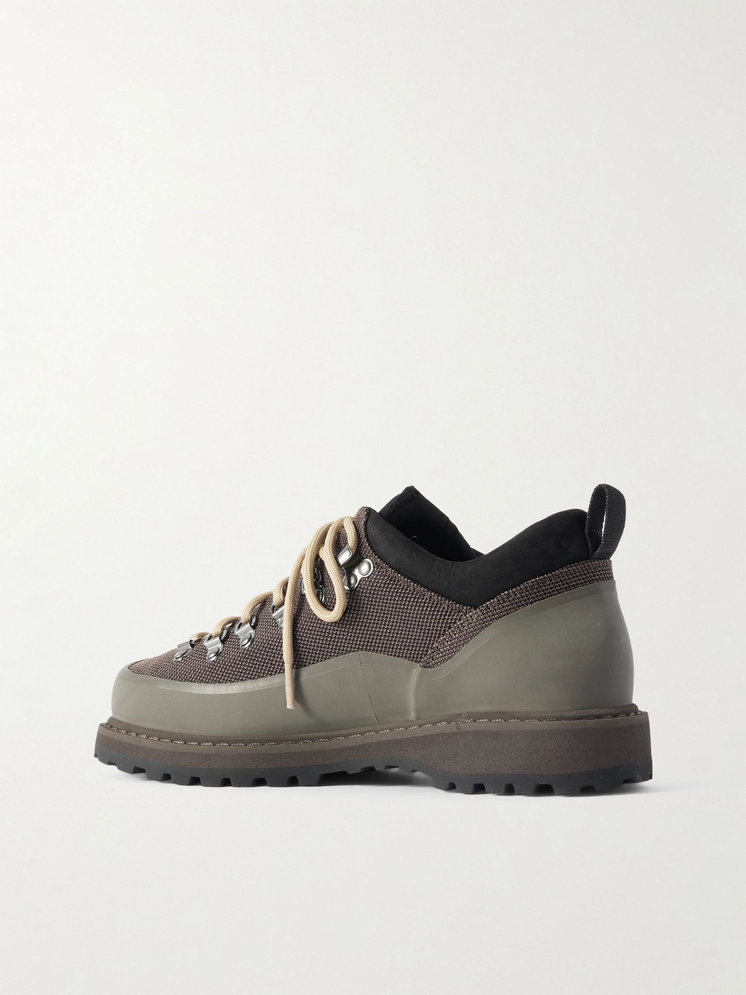 Roccia Basso Sport Rubber and Suede-Trimmed Tech-Shell Hiking Boots Brown - 4