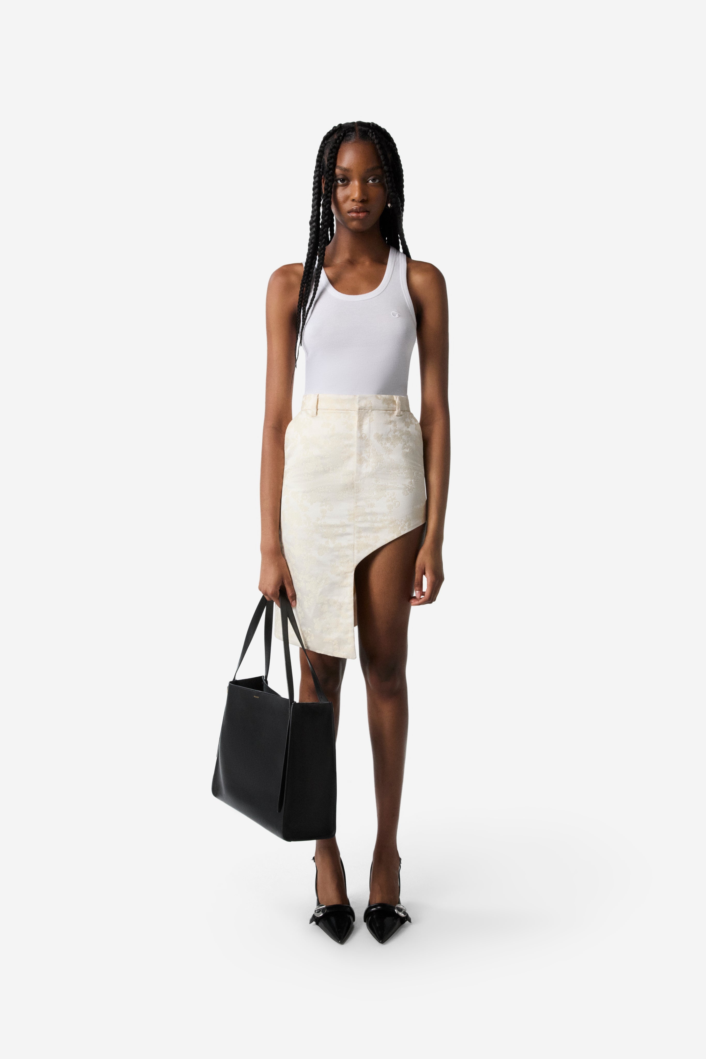 Jacquard Asymmetric Skirt - 4
