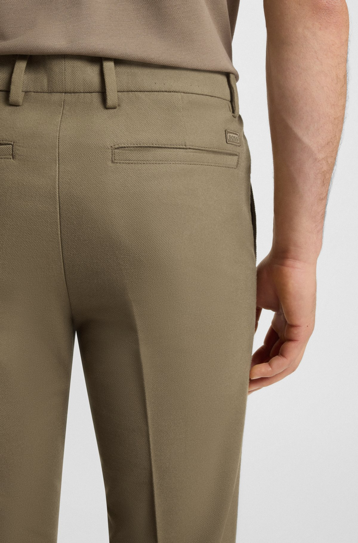 SLIM-FIT TROUSERS IN COTTON-BLEND TWILL - 5