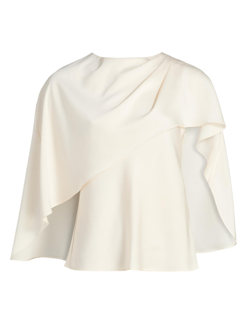 Women's Eliora Satin Cape Blouse - Cream 1