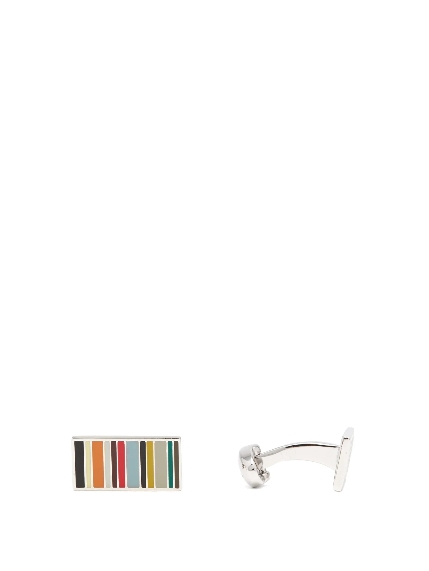 Signature stripe metal cufflinks - 1