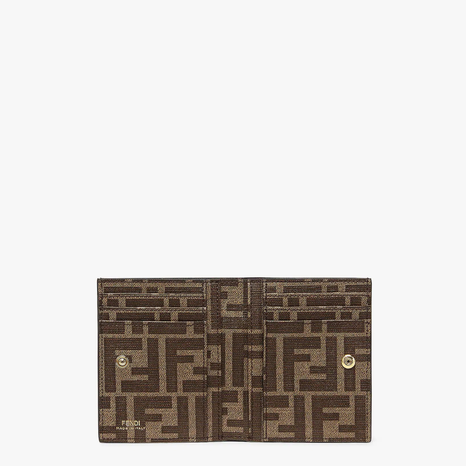 Compact Fendi Roma wallet, with large internal compartment for banknotes, six card holder pockets an - 3