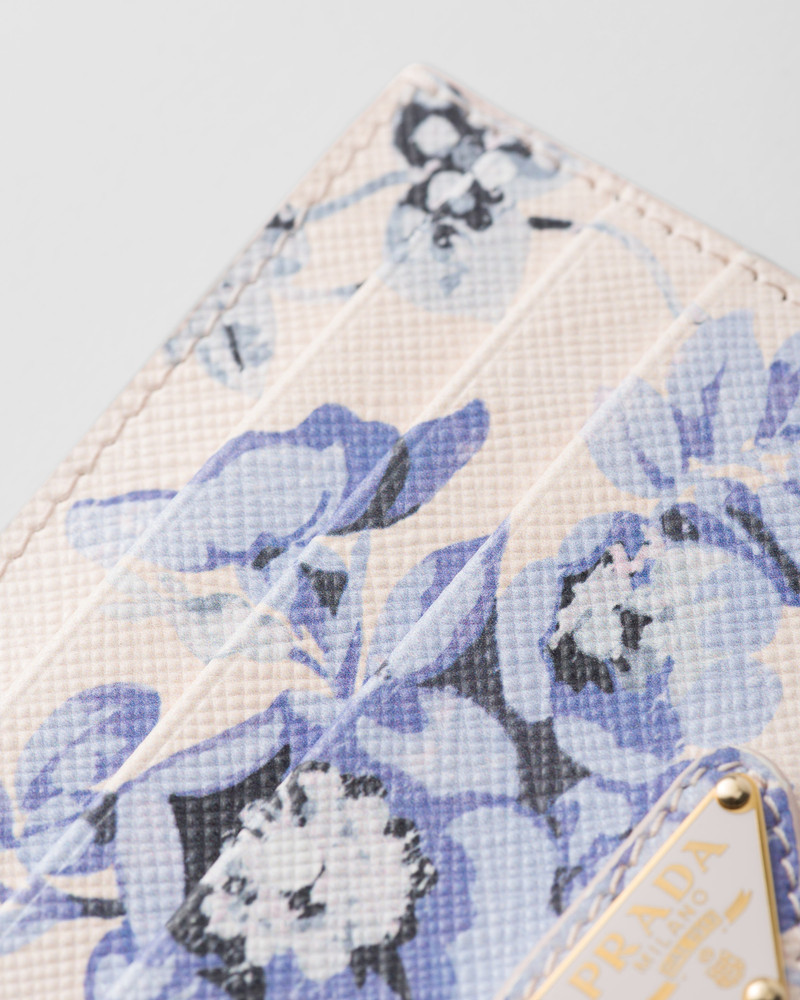 Prada Printed Saffiano leather card holder outlook