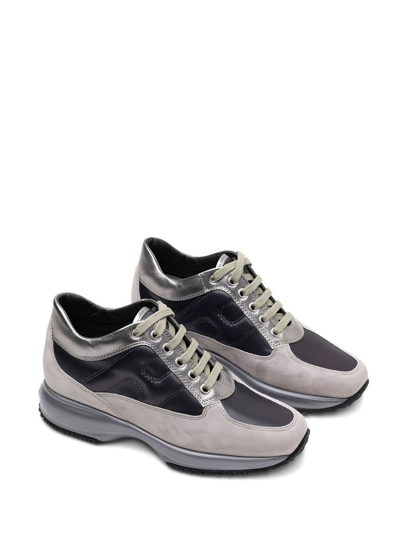 HOGAN Interactive Allacciato metallic-panel suede sneakers outlook