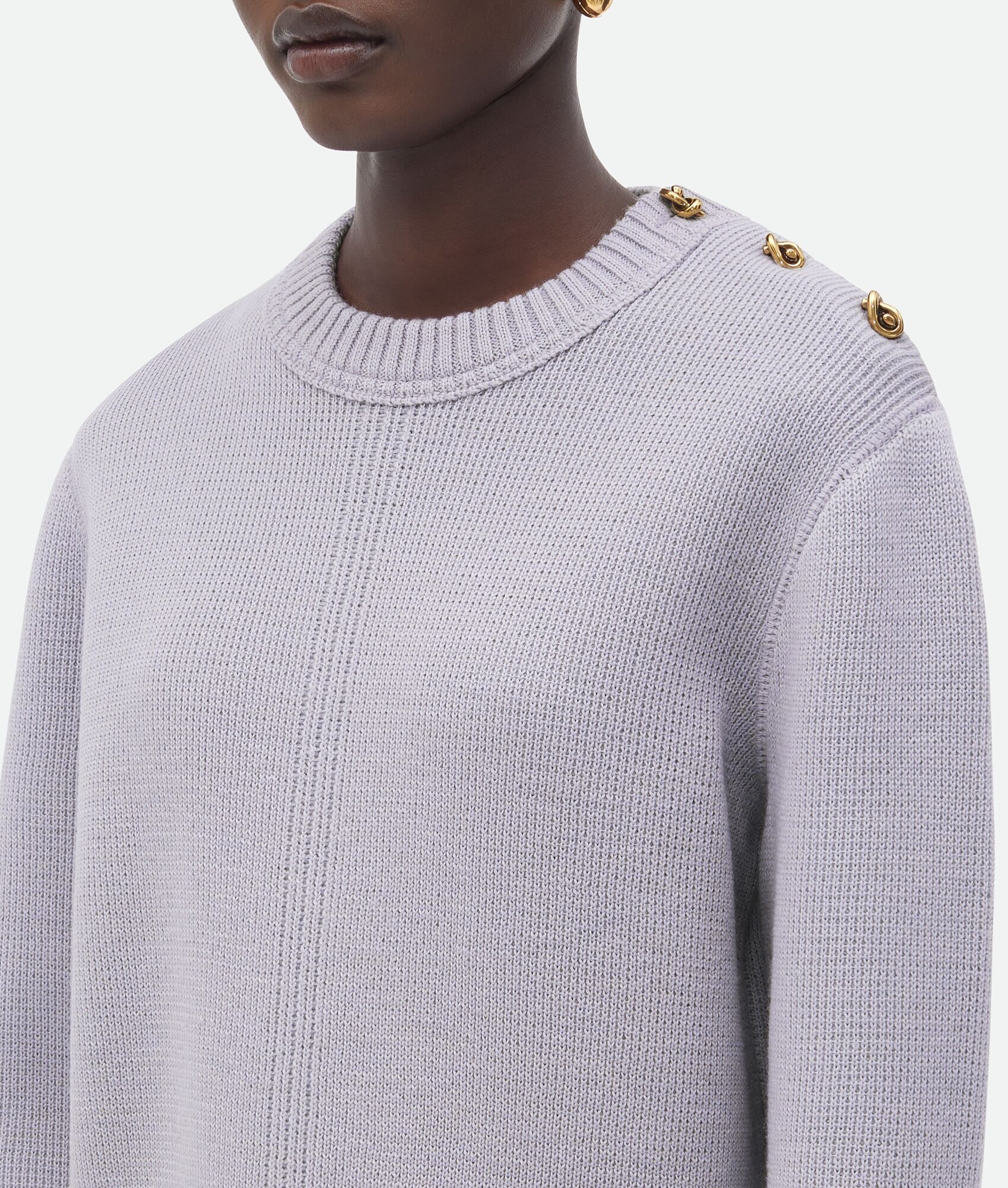 Wool Sweater With Metal Knot Buttons - 4