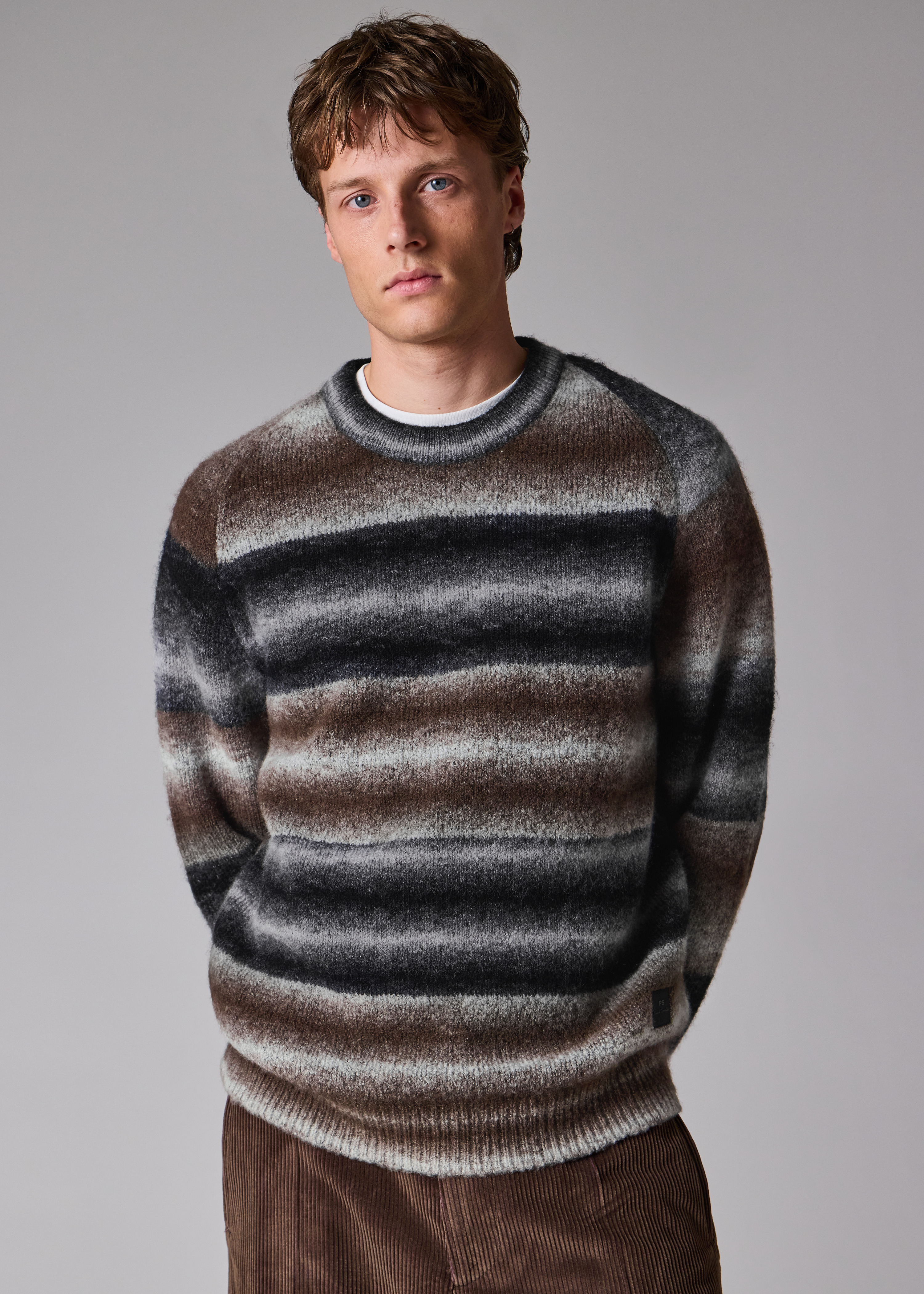 Brown and Black Faded Stripe Sweater - 5