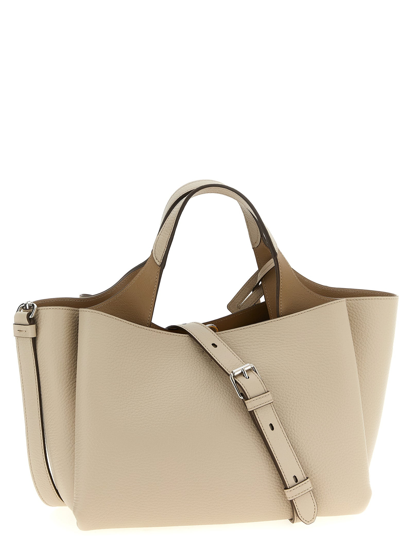 Mini Leather Handbag Hand Bags Beige - 2