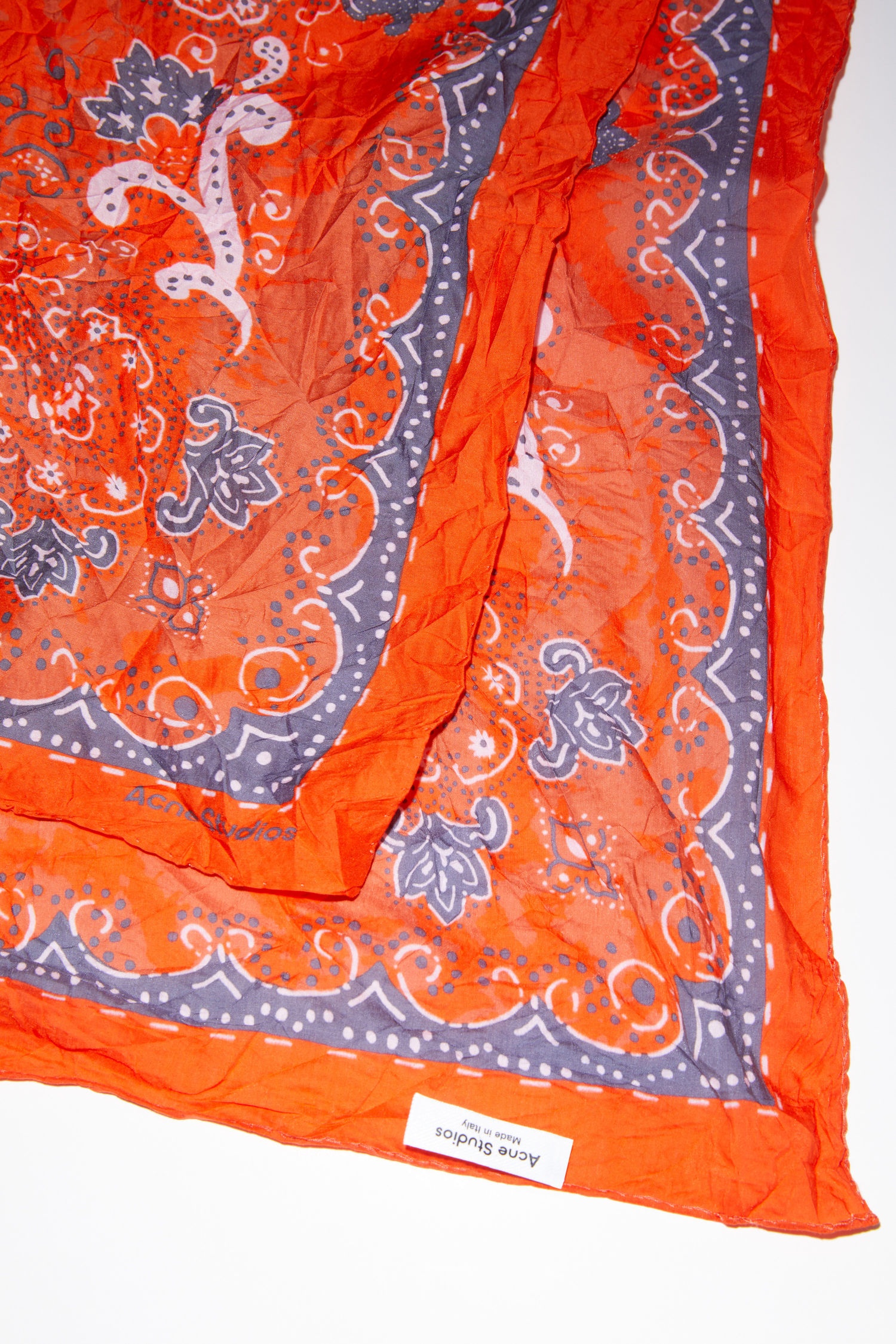 Bandana print scarf - Tomato orange - 4