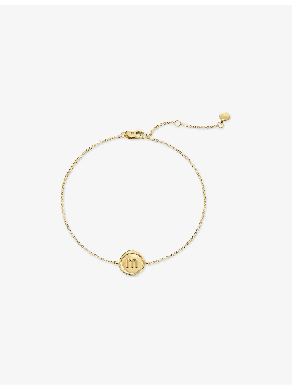 Mini Initial M Stamp 14ct Yellow-Gold Bracelet - 1