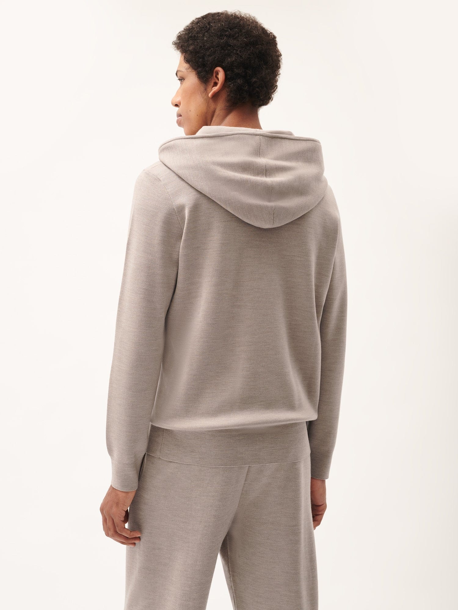 Mens DNA Regenerative Merino Wool Hoodie - Stone Marl - 3