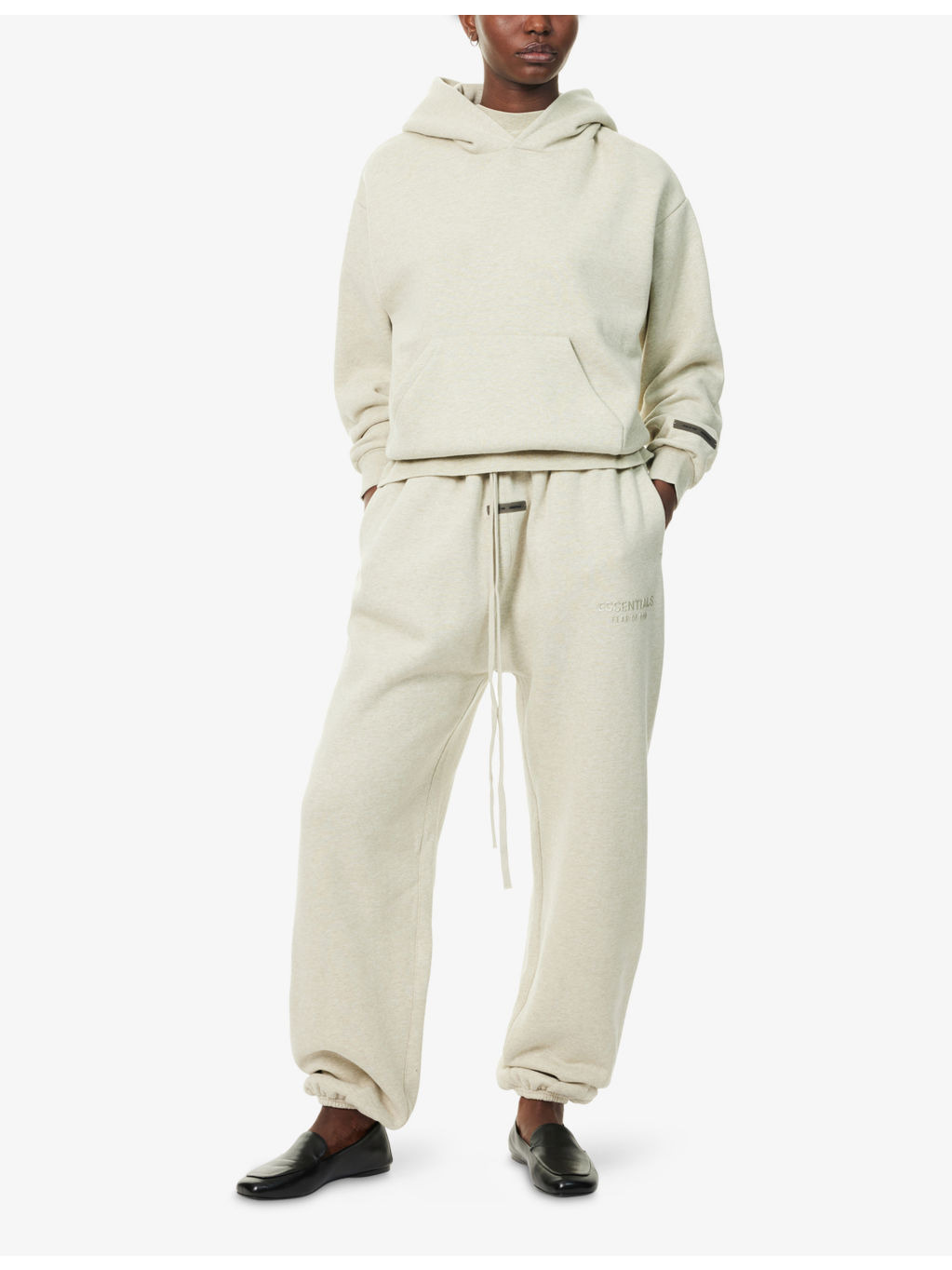 Embossed-Branding Wide-Leg Cotton-Blend Jogging Bottoms - 2