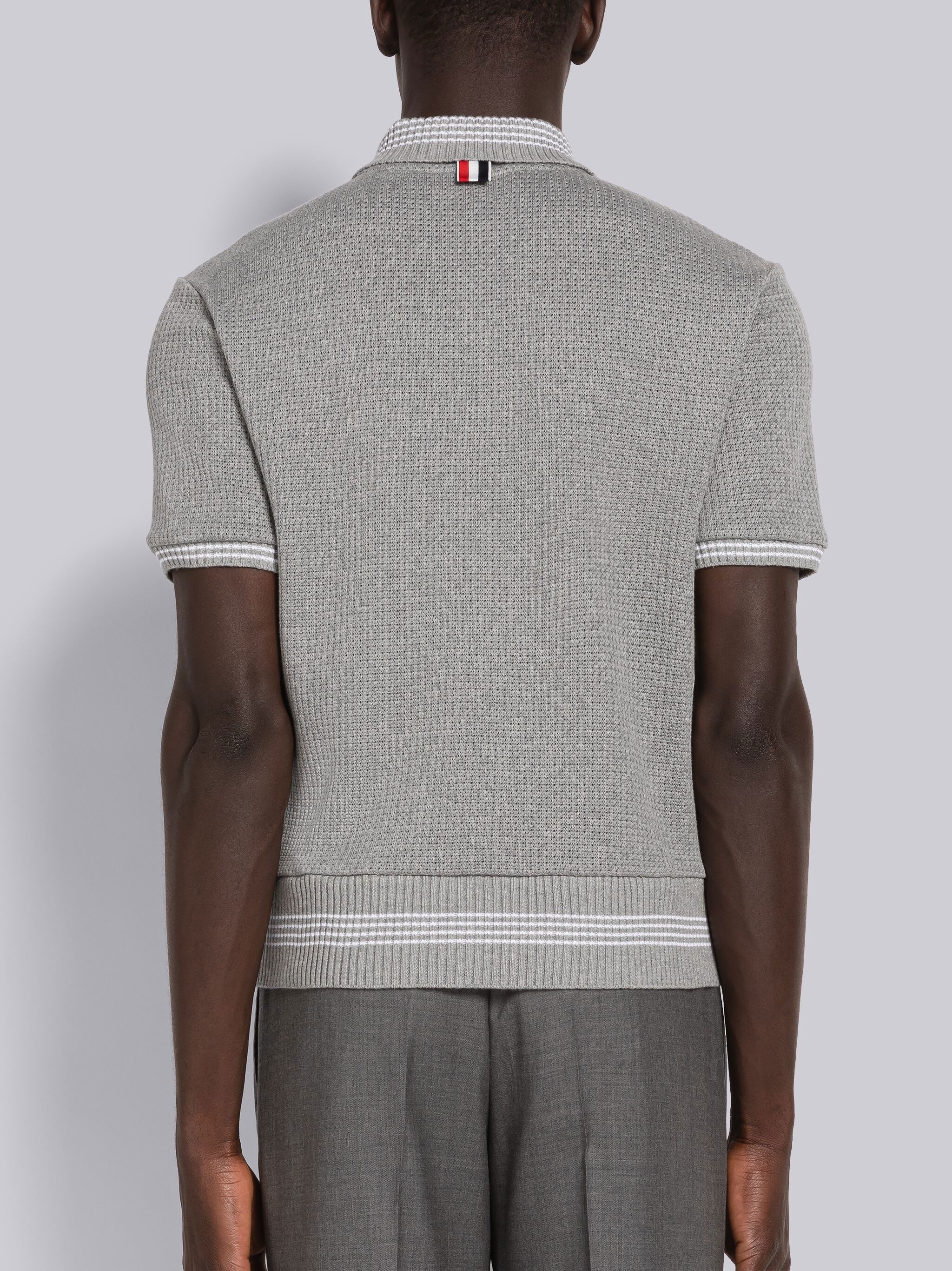 Open Stitch Waffle Tipping Polo - 3