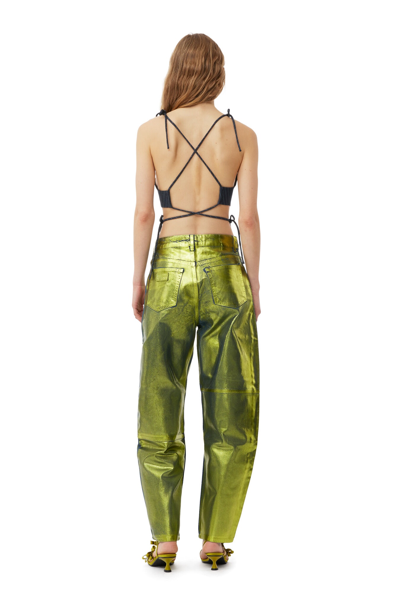 GREEN FOIL STARY JEANS - 4