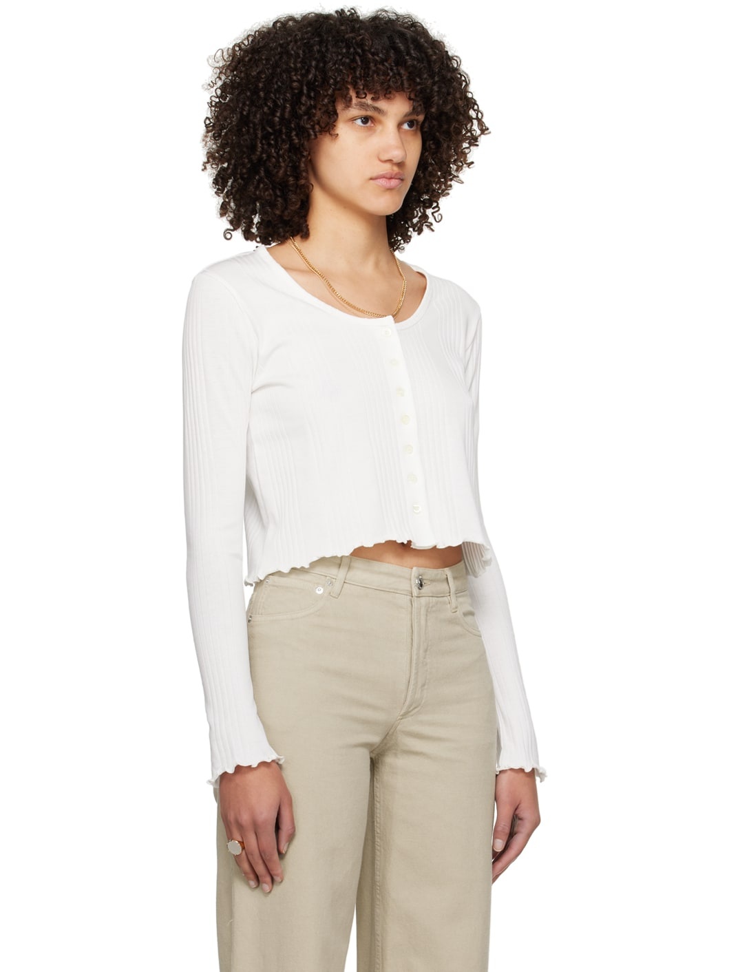 Off-White Lettuce Edge Cardigan - 2