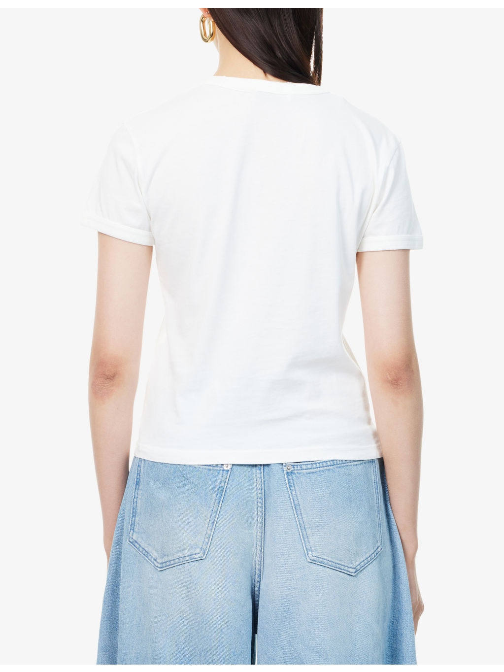 Brand-Embroidery Round-Neck Cotton-Jersey T-Shirt - 4