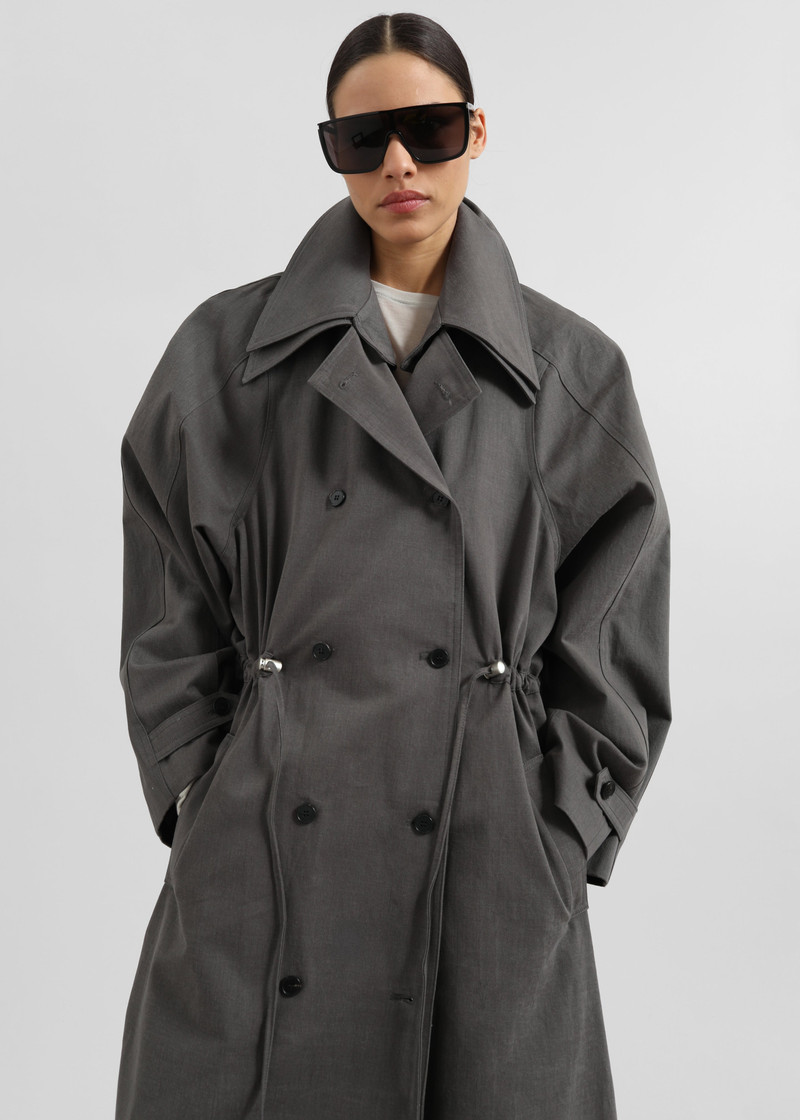Elrod Drawstring Trench - Grey 4