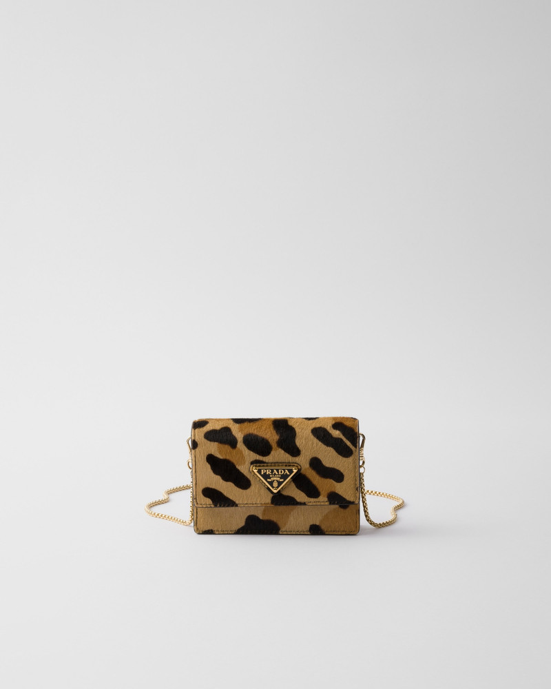 Printed leather card holder with shoulder strap 1