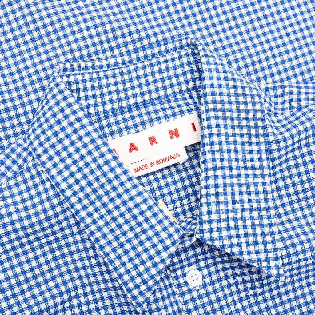 CHECKED WOOL SHIRT - BLUE/WHITE - 5