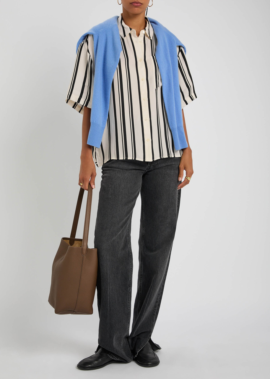 Anine Bing Coco Striped Satin Shirt - 4