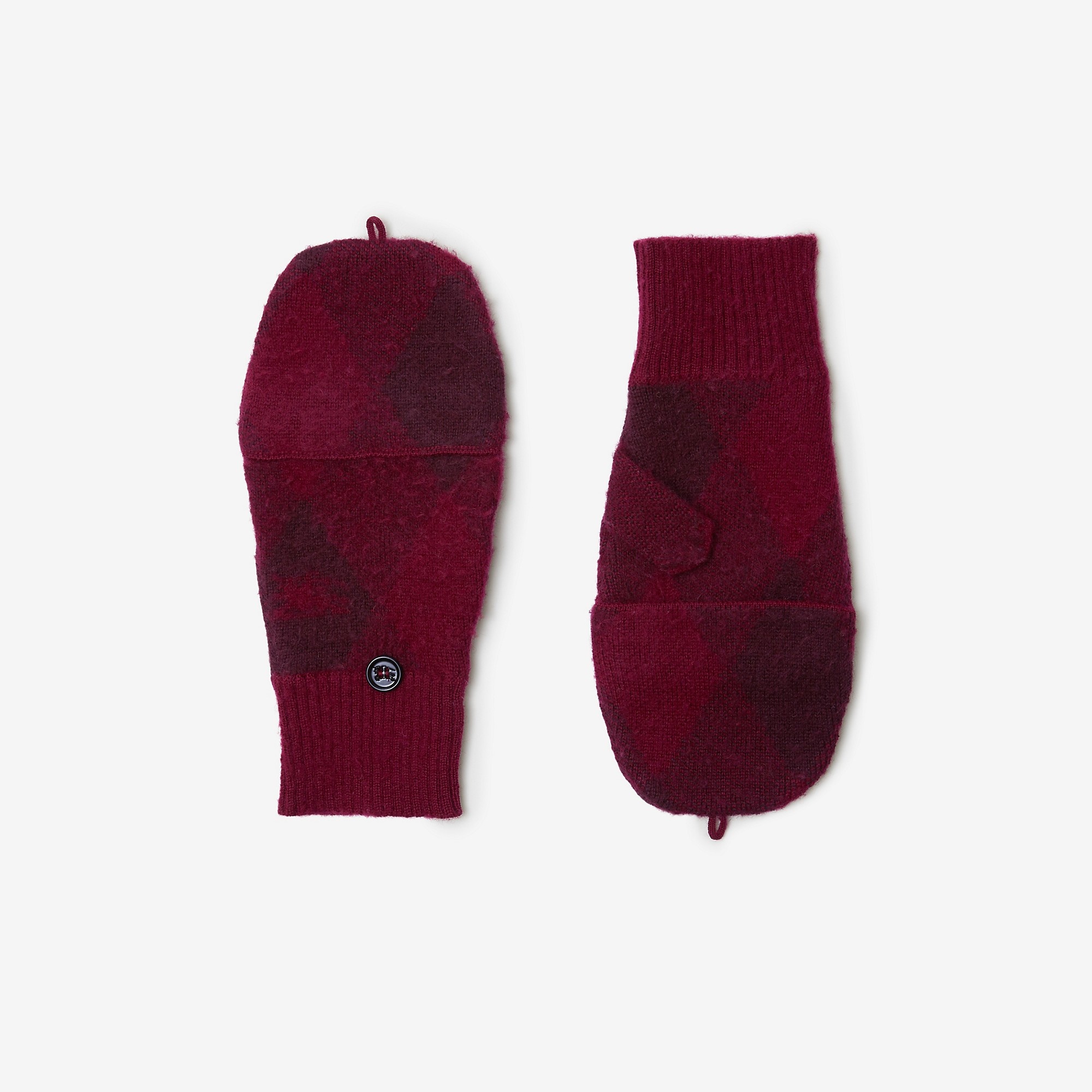 Argyle Wool Mittens - 2